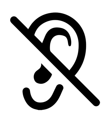 Logo d'une oreille qui n'entend pas le bruit pur grâce à l'aspiration centralisée